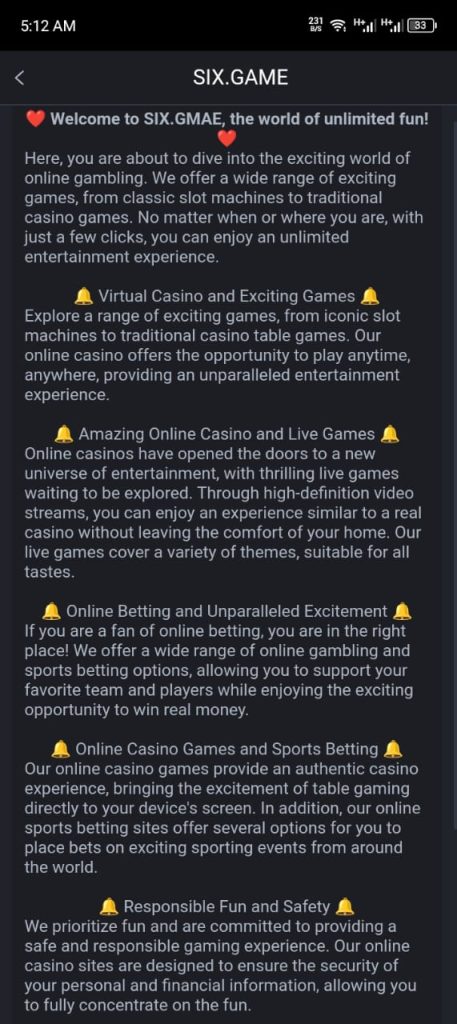 Six Game About